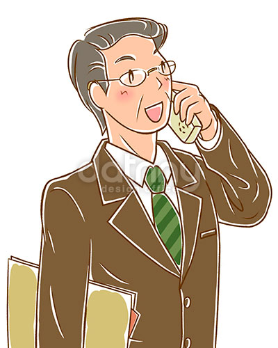 イラスト オフィス 男性 電話
